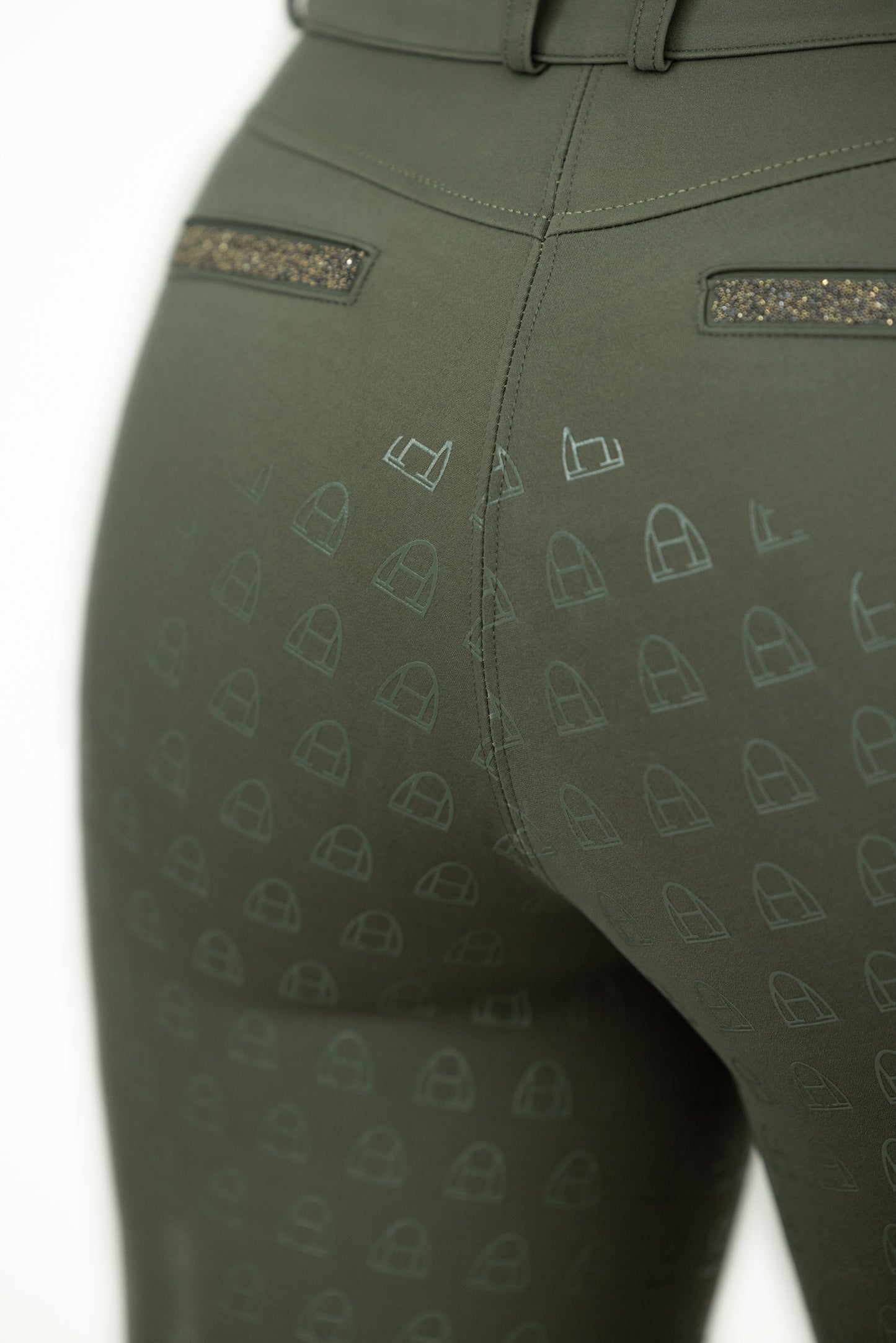 Compression Reithose Glitter (Oliv)
