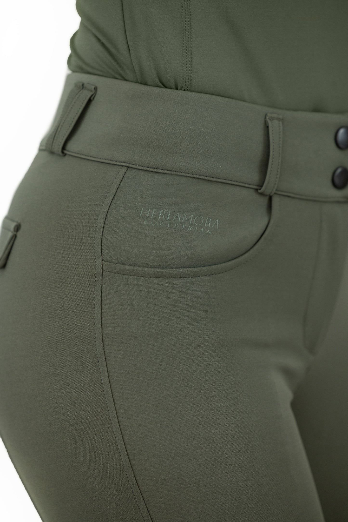 Compression Reithose Pocket (Oliv)