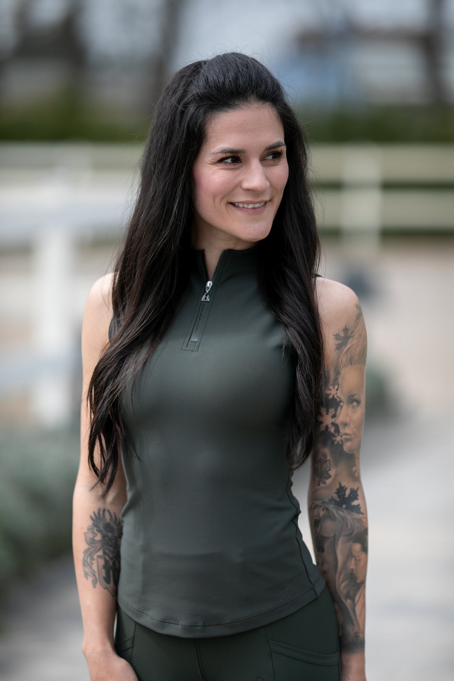 Print Sleeveless Glitter (Hunter green)