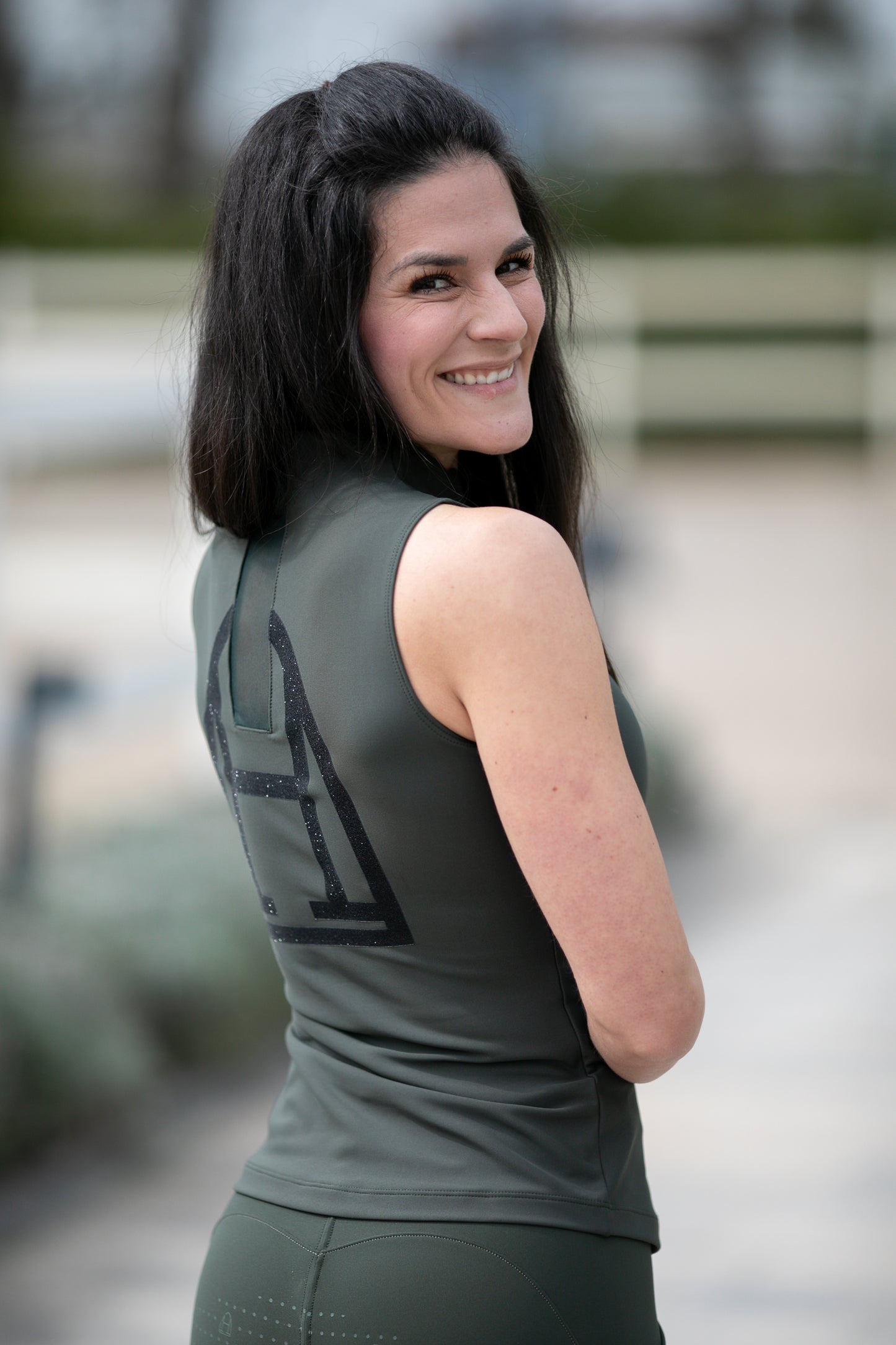 Print Sleeveless Glitter (Hunter green)