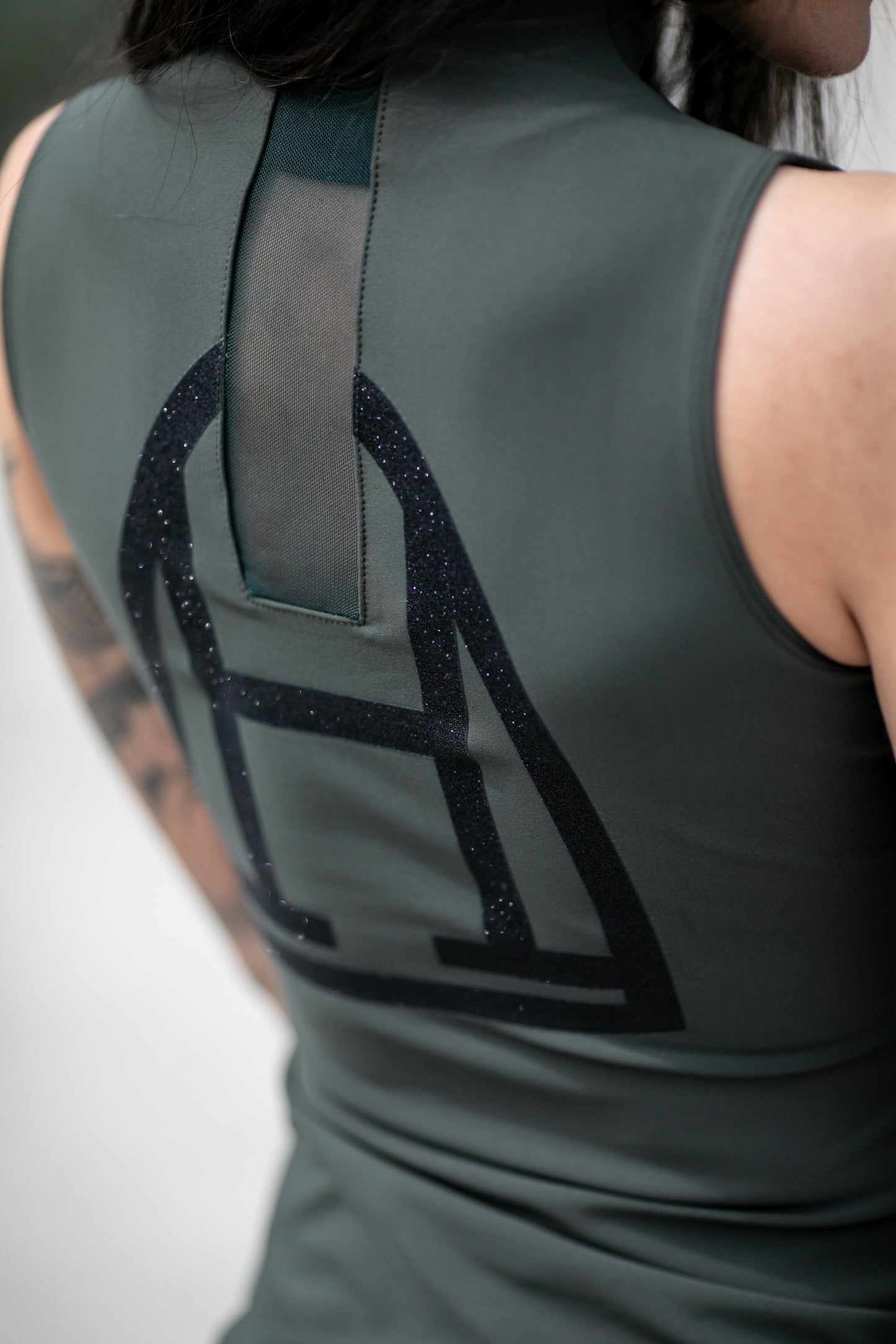 Print Sleeveless Glitter (Hunter green)