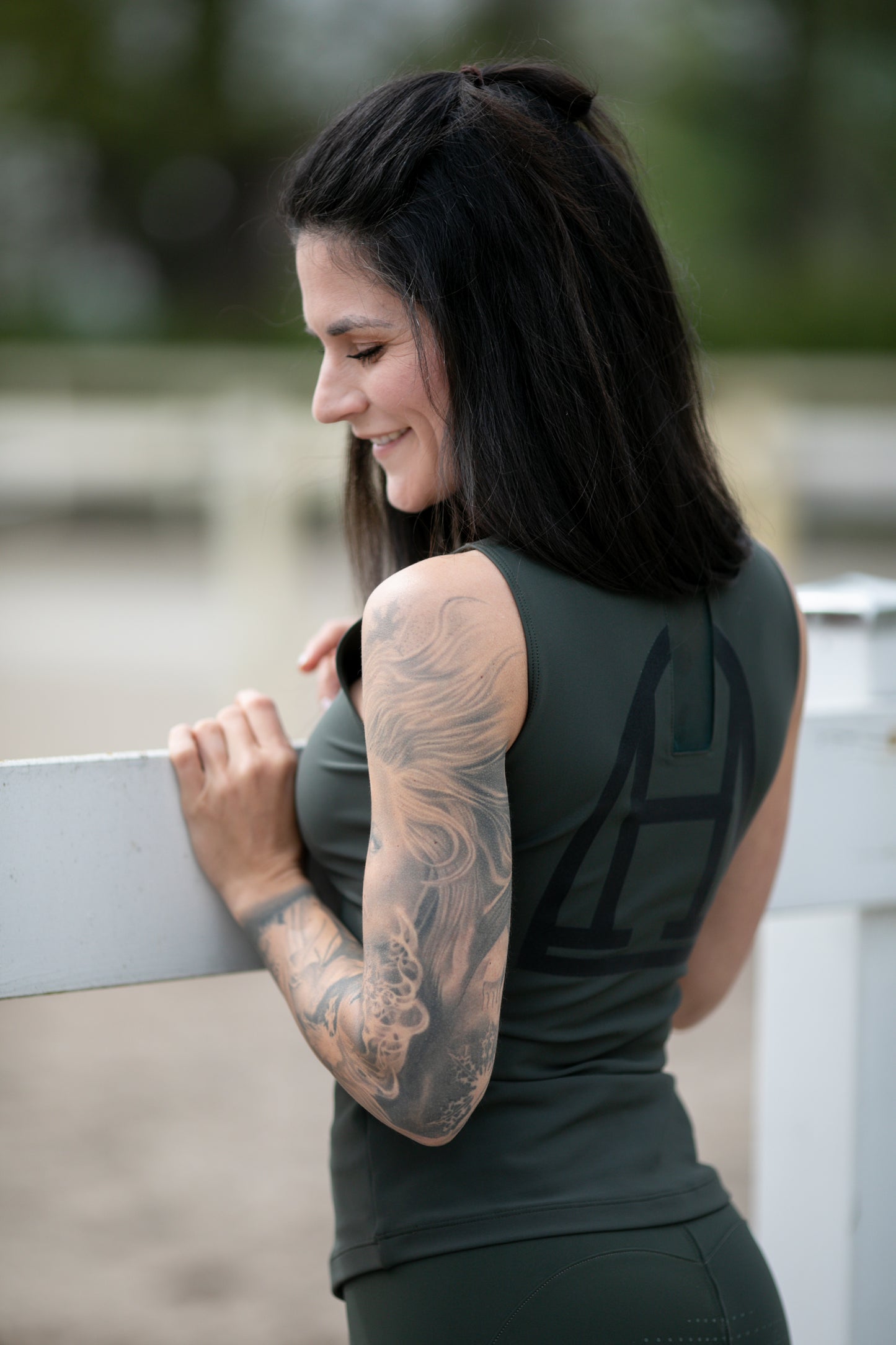 Print Sleeveless Glitter (Hunter green)