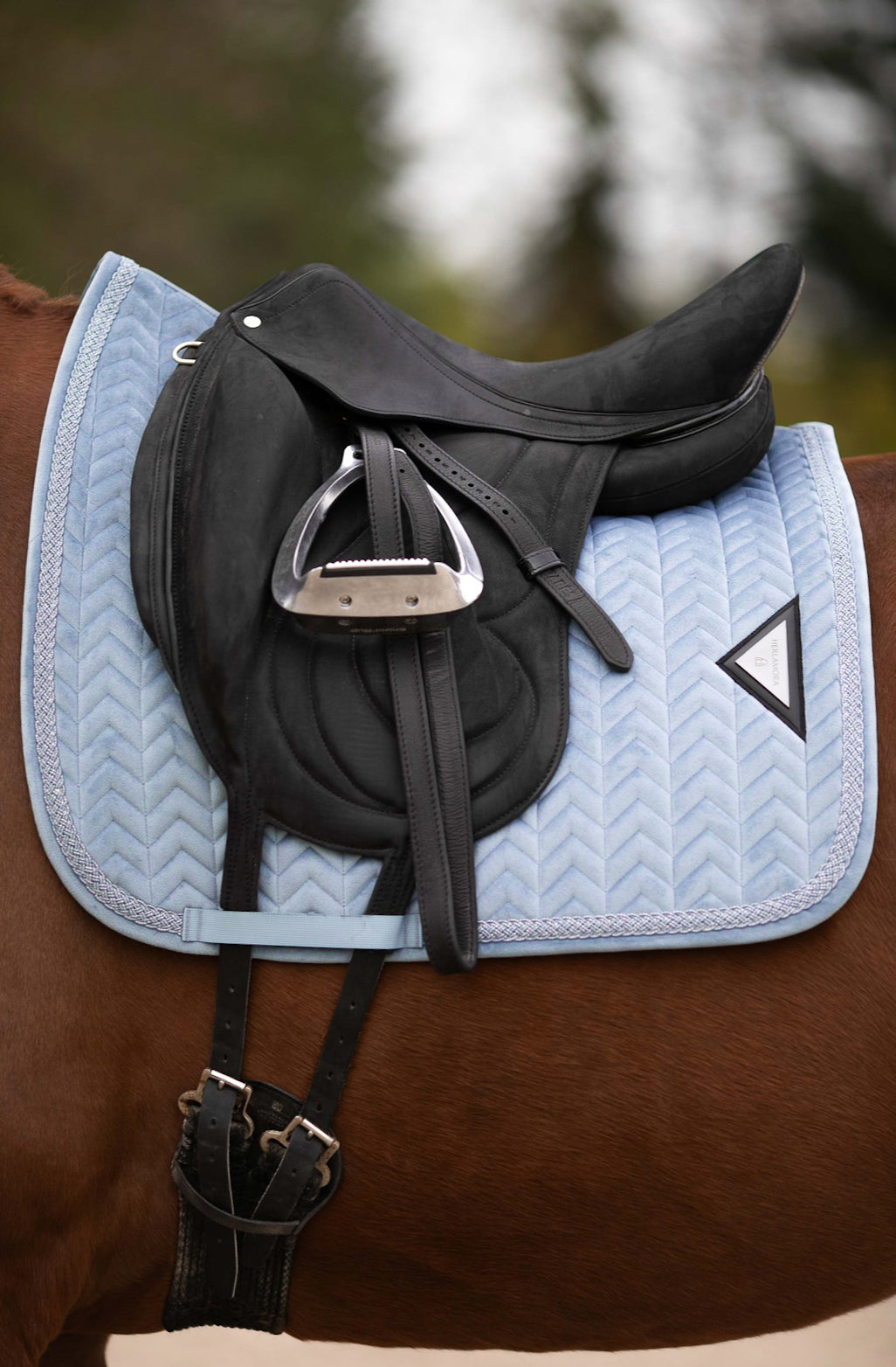 Bundle Fliegenmütze und Schabracke Velvet (Cloud Blue)