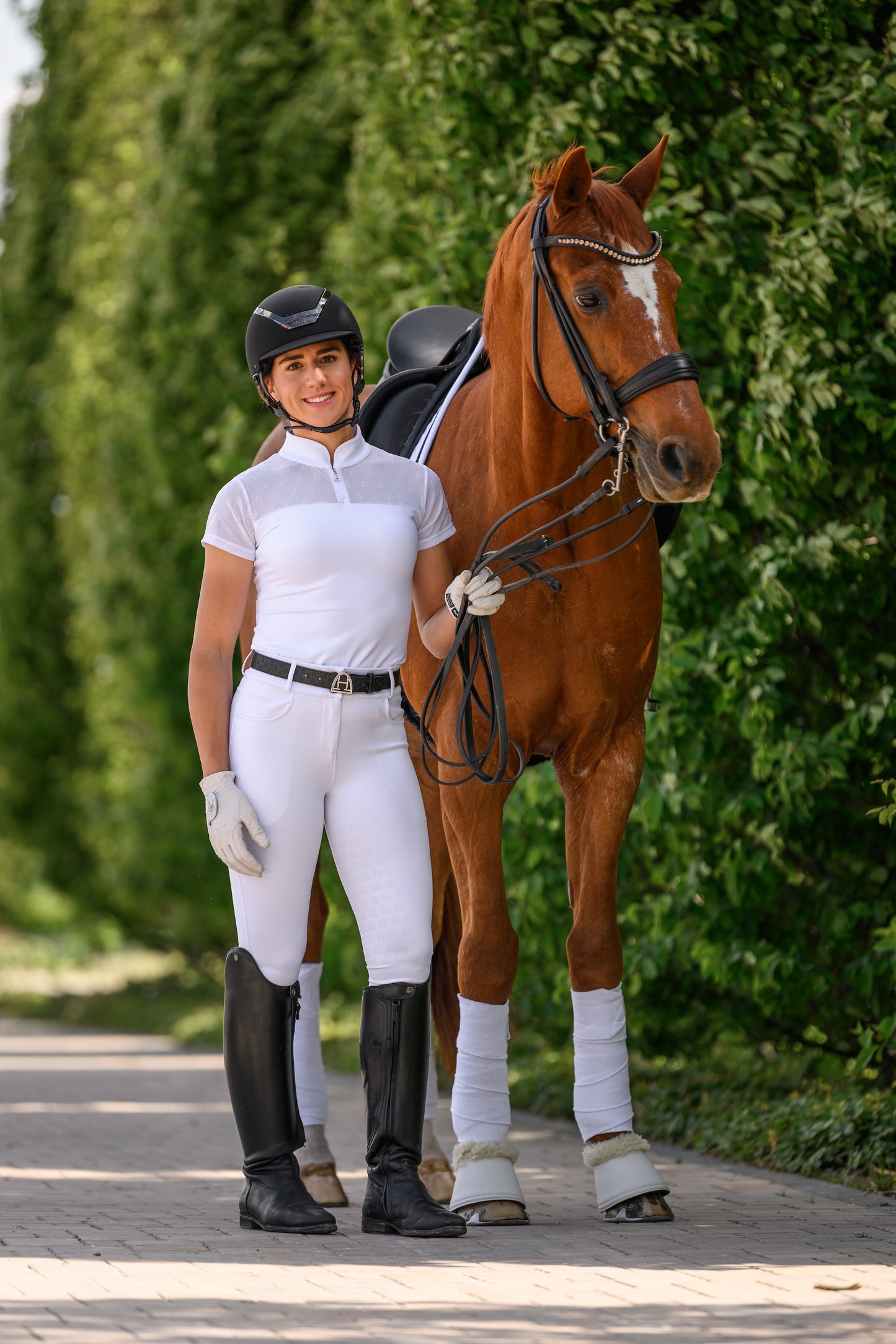 Compression Reithose Glitter (White)
