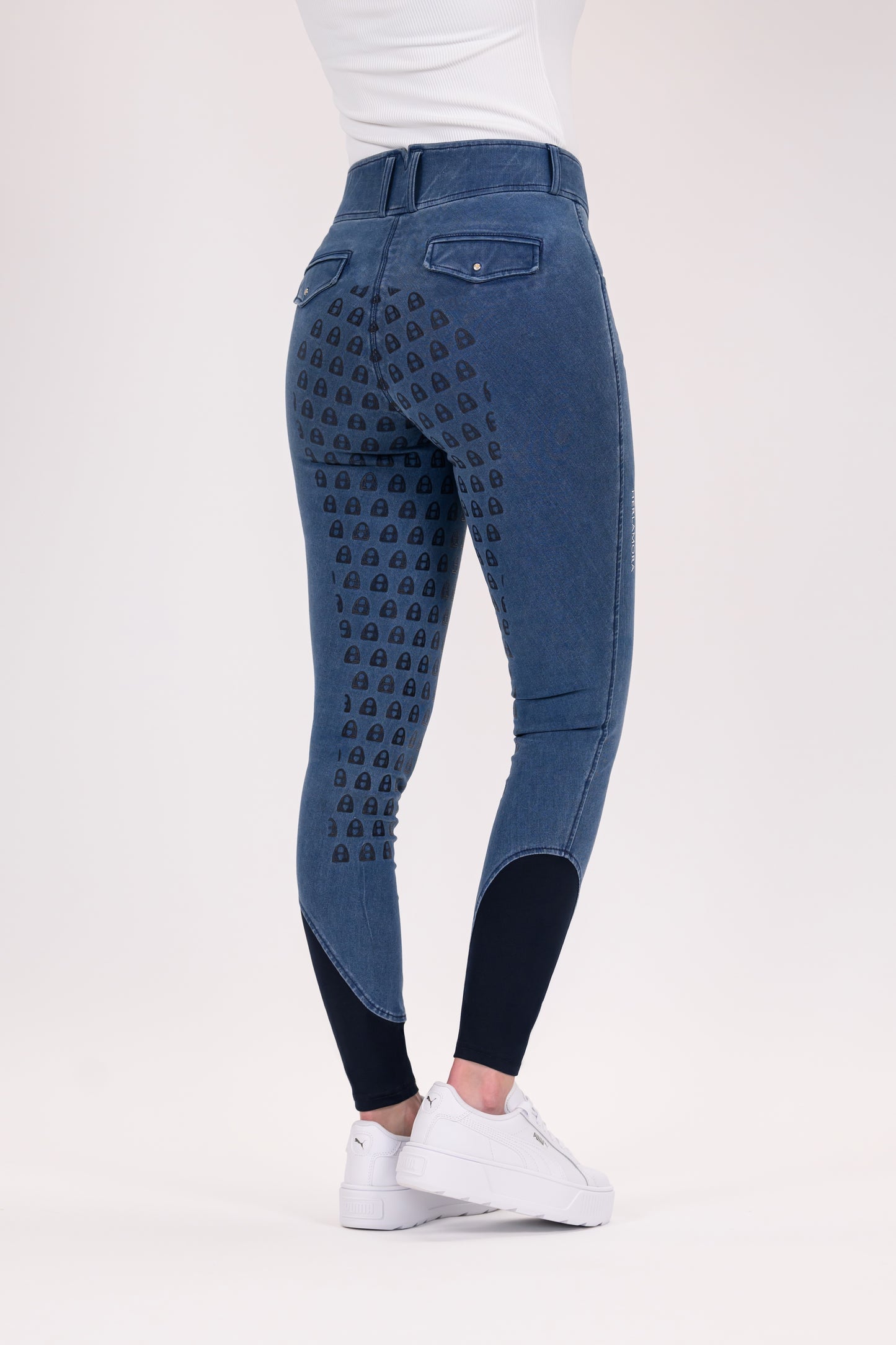 Jeans Reithose High Waist (Vollbesatz)