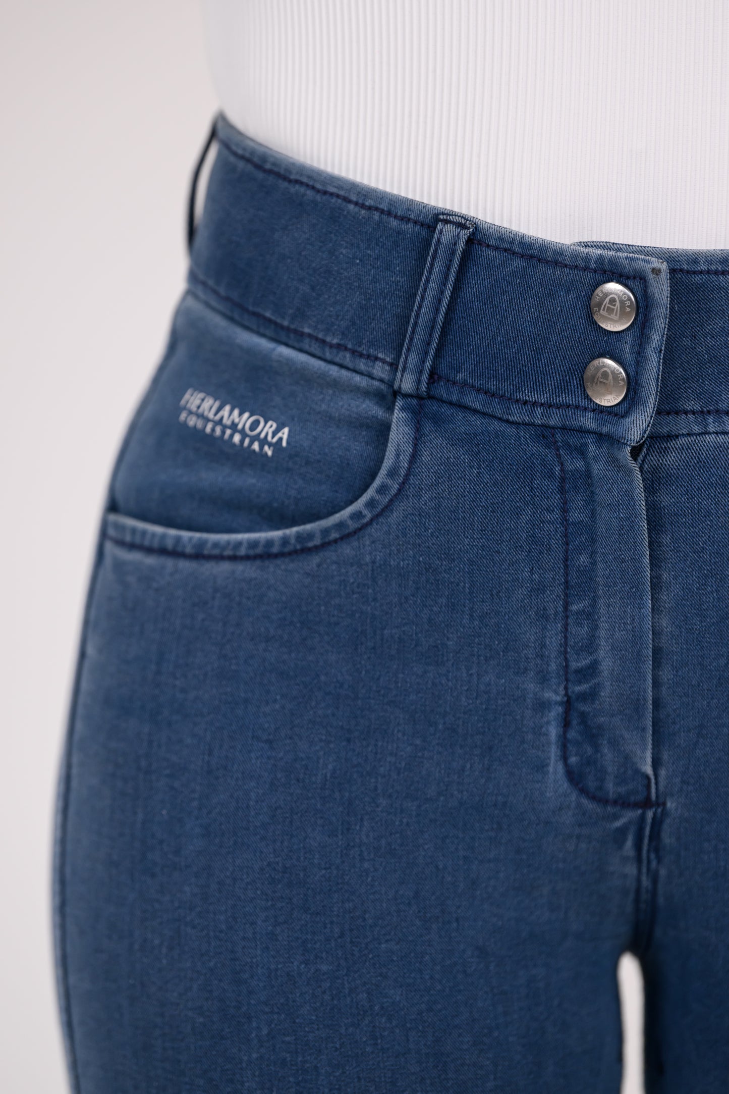 Jeans Reithose High Waist (Vollbesatz)