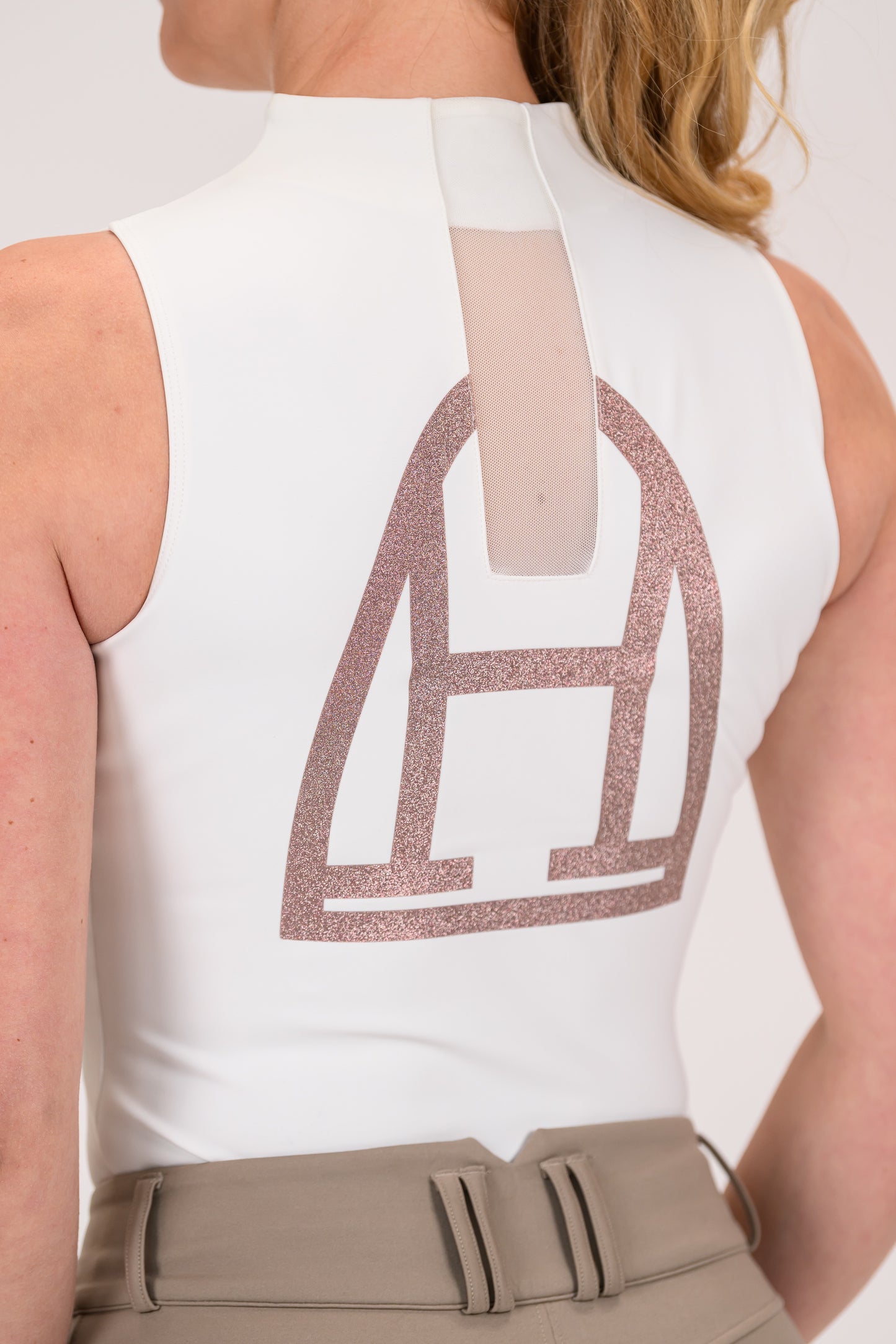 Print Sleeveless Glitter (Ivory)