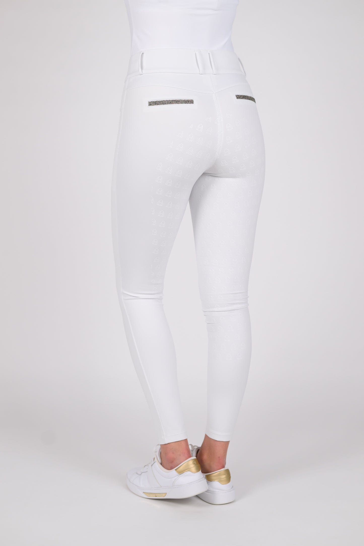 Compression Reithose Glitter (White)
