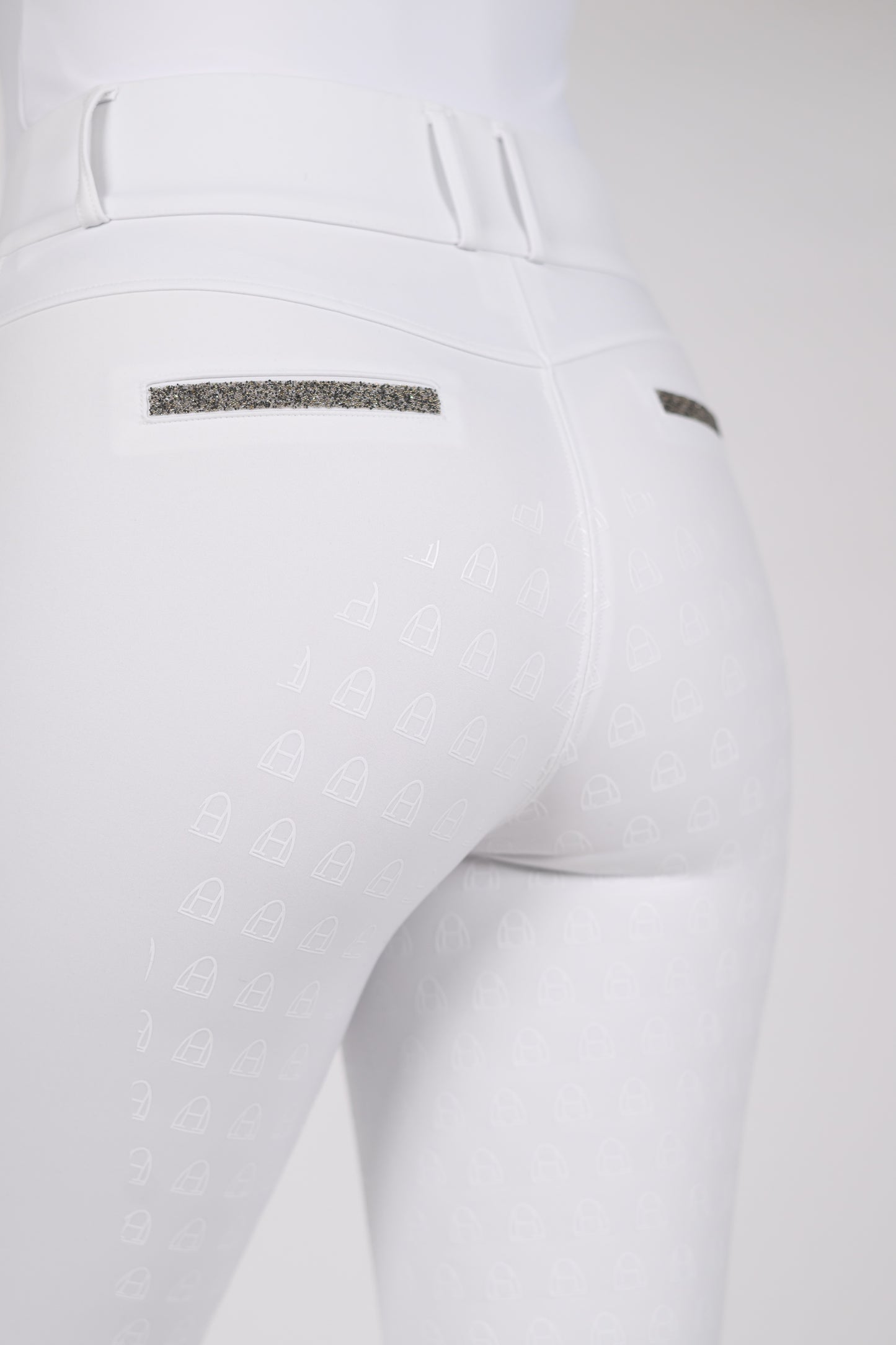 Compression Reithose Glitter (White)