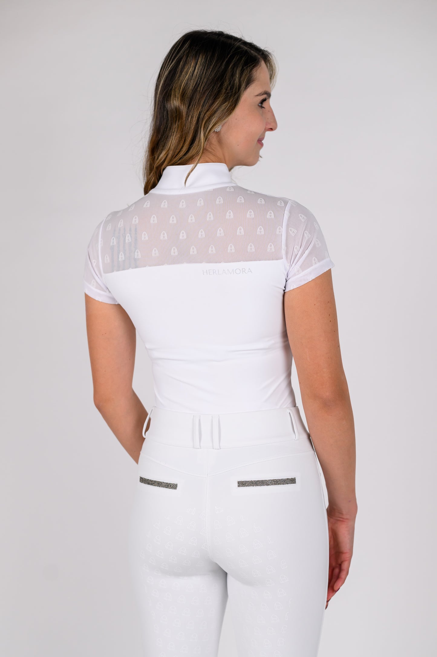 Compression Reithose Glitter (White)