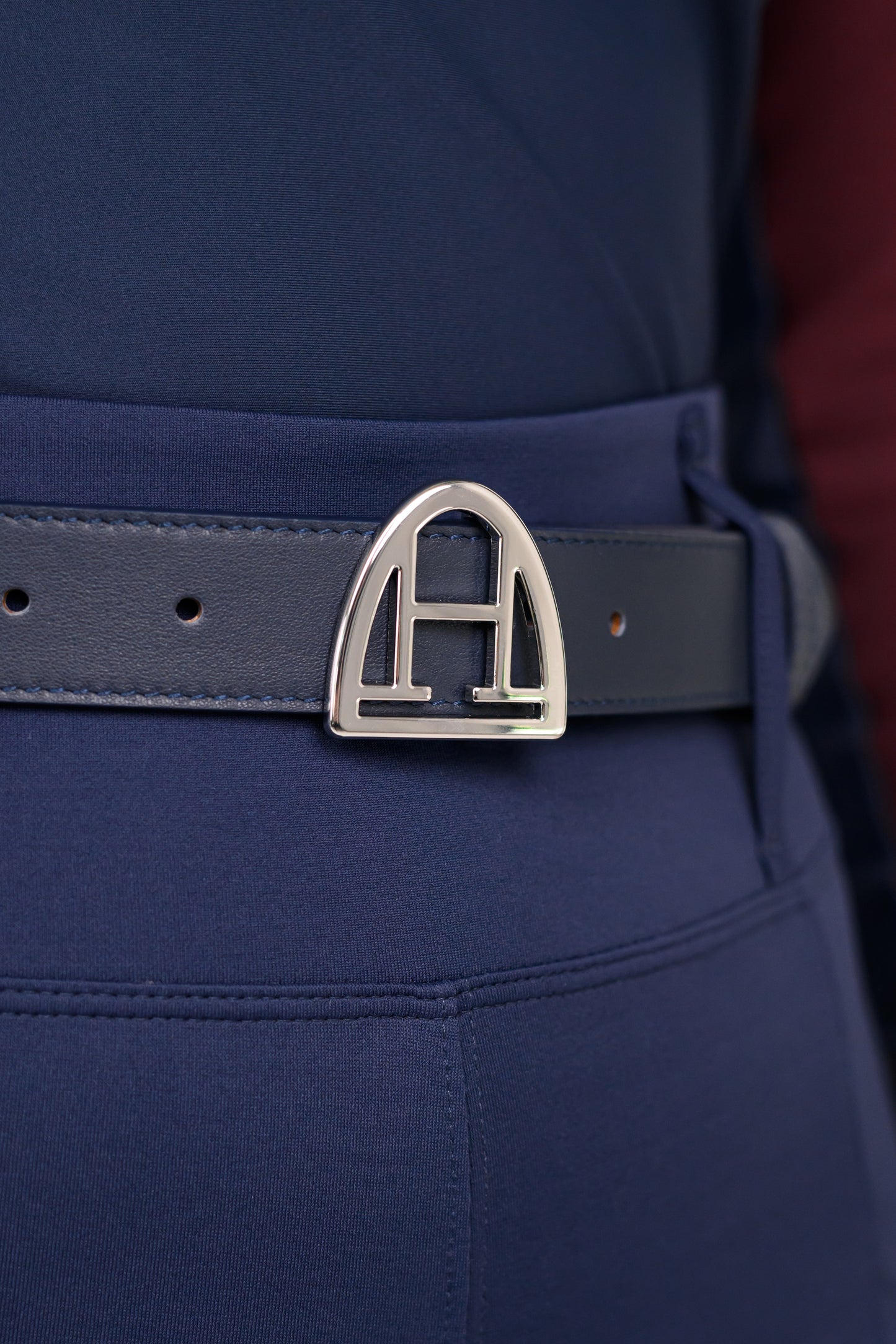 Ledergürtel (Navy | Silver)