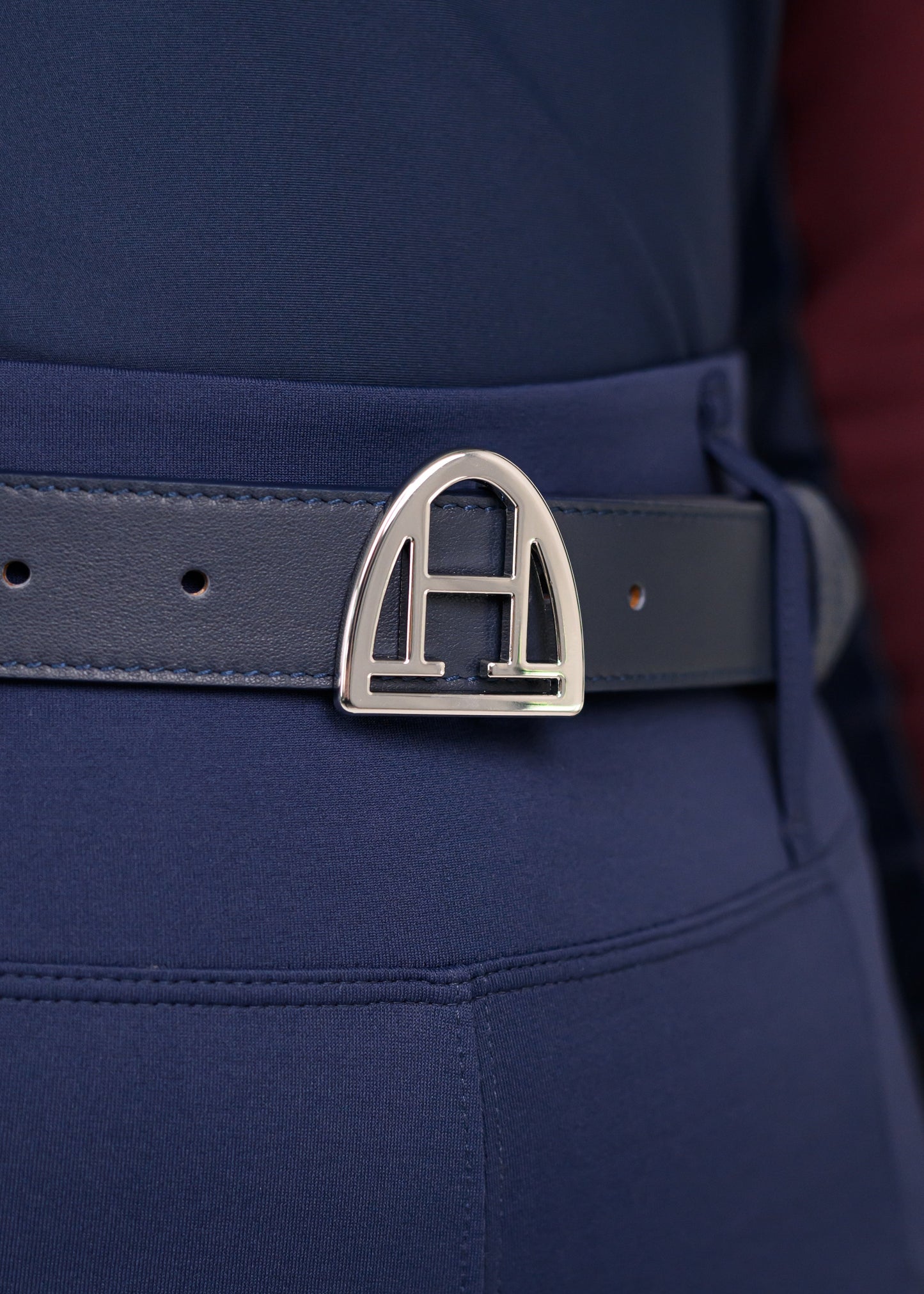 Ledergürtel (Navy | Silver)