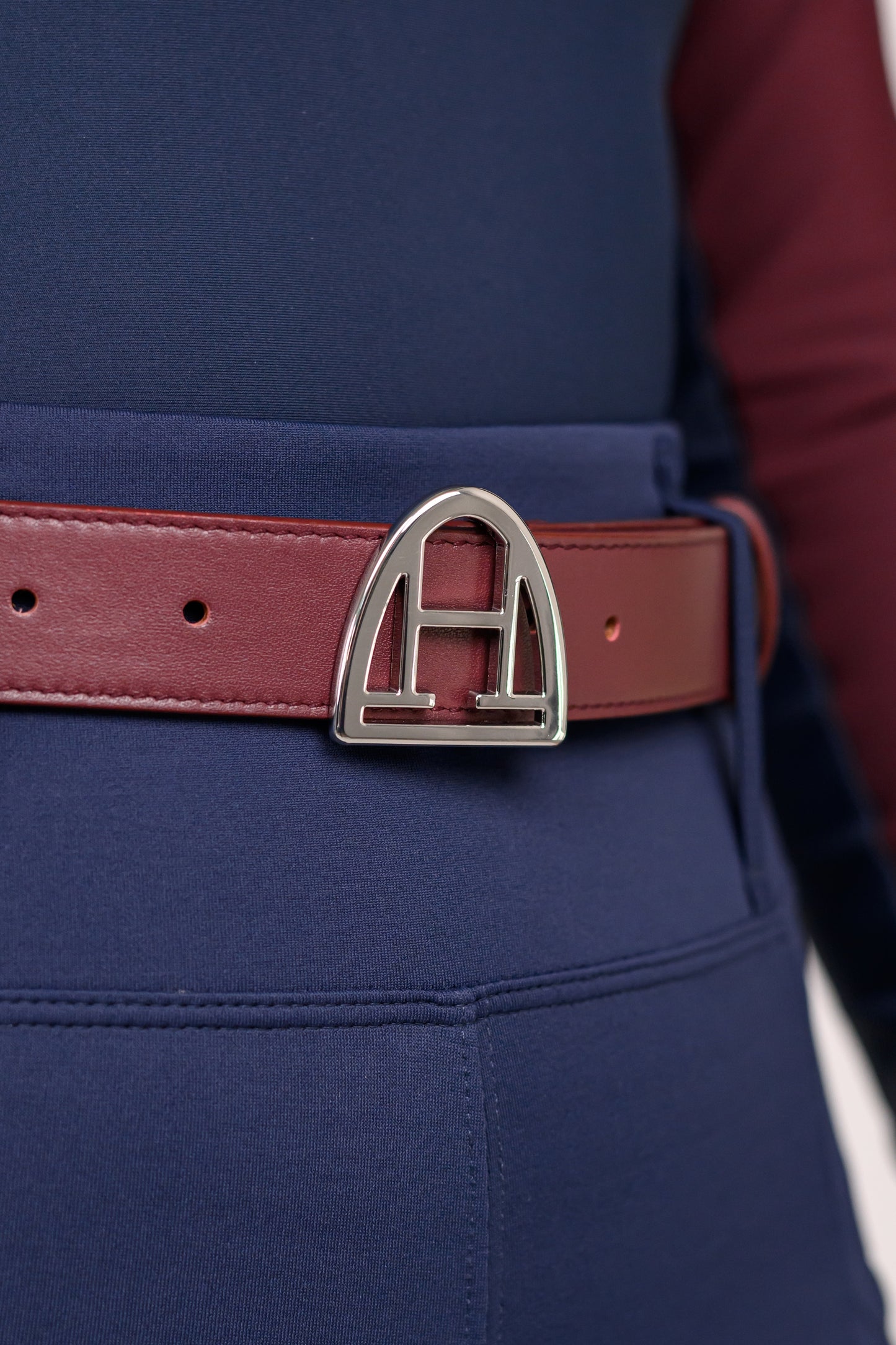 Ledergürtel (Burgundy | Silver)