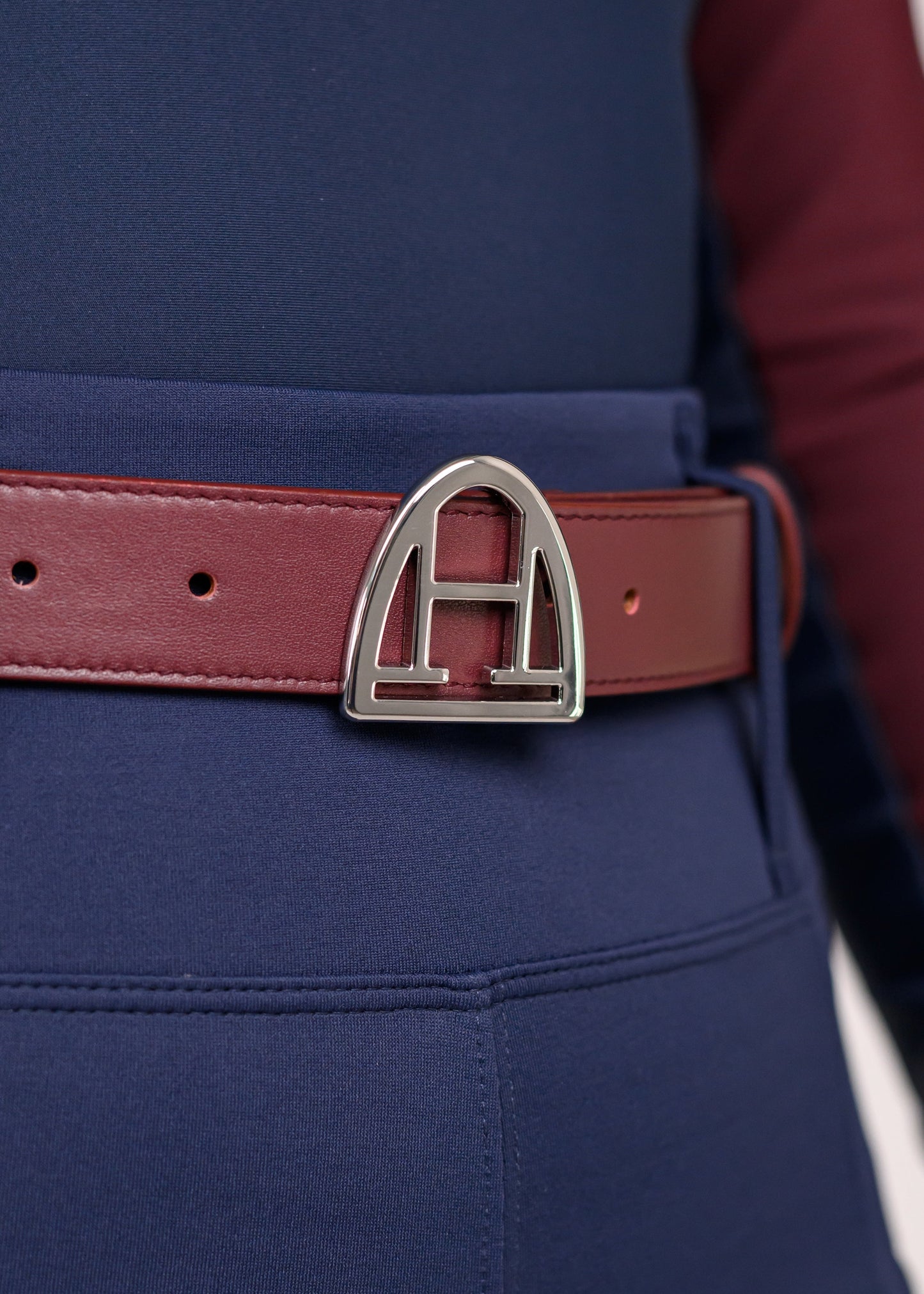 Ledergürtel (Burgundy | Silver)