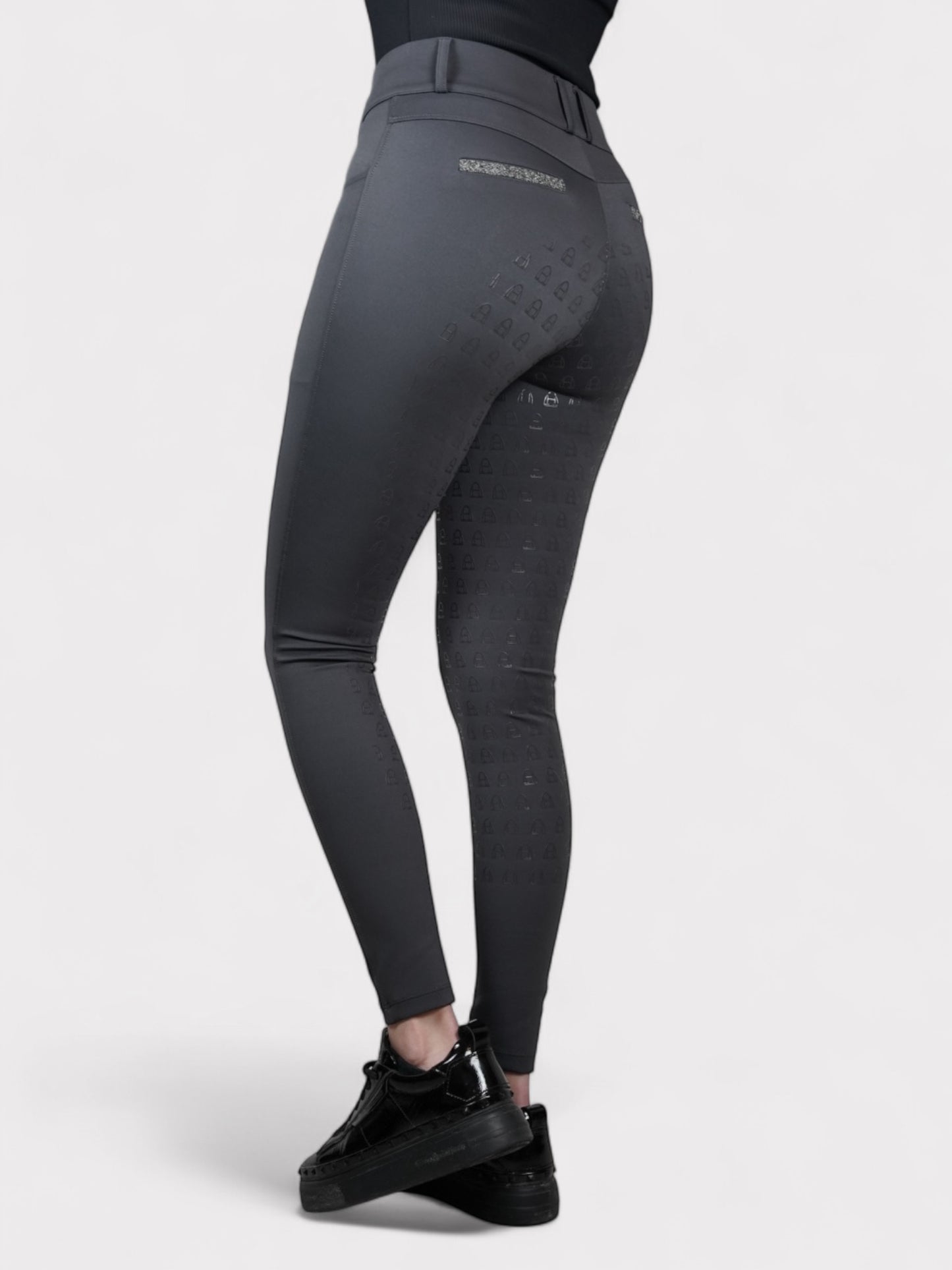 Compression Reithose Glitter (Anthrazit)