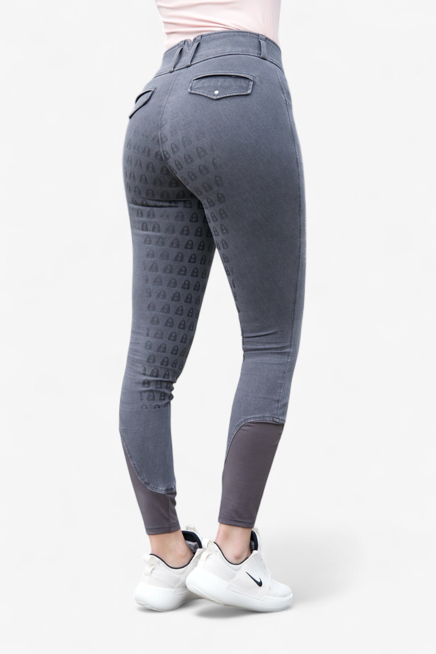 Jeans Reithose High Waist Gray (Vollbesatz)