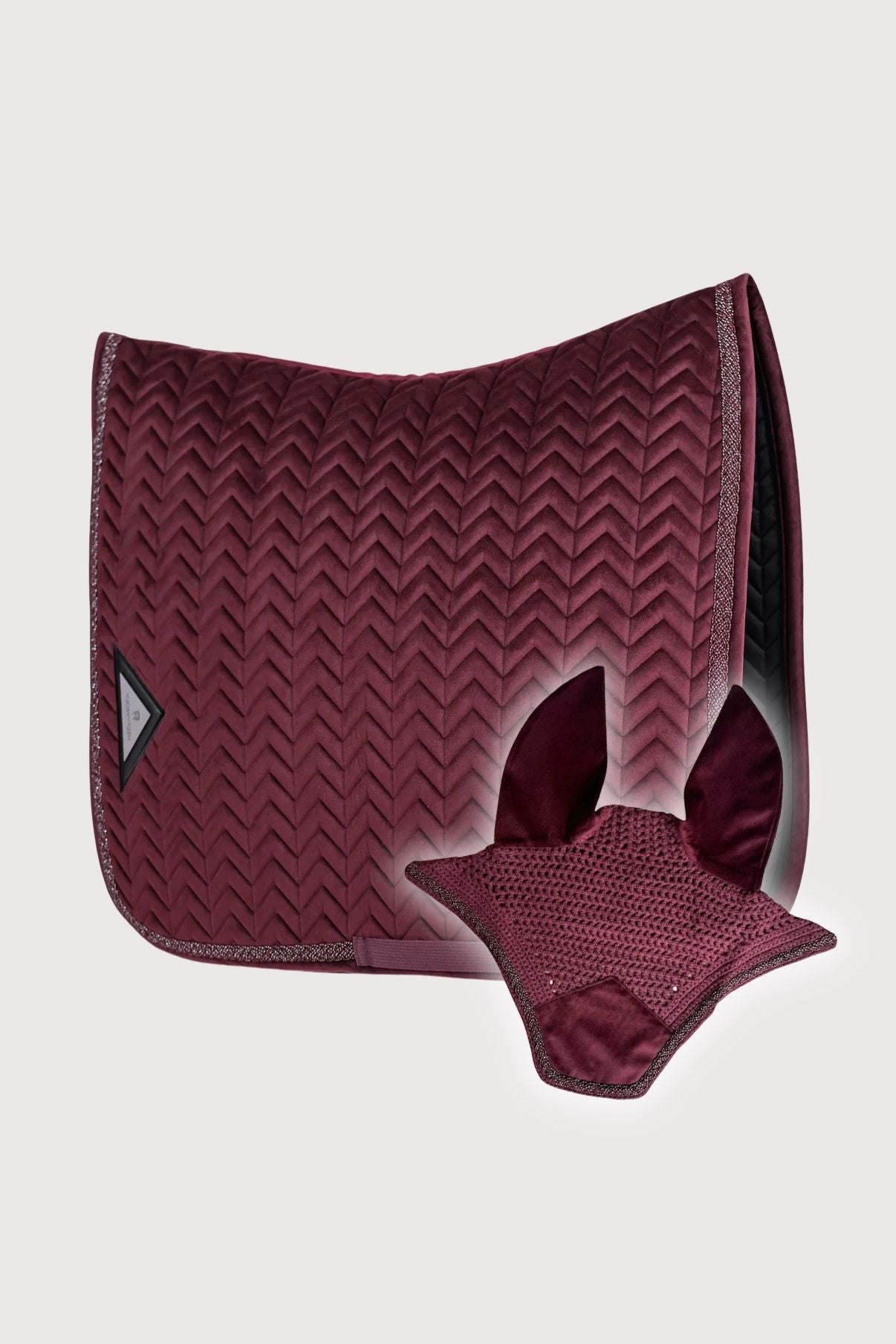 Bundle Fliegenmütze und Schabracke Velvet (Burgundy)