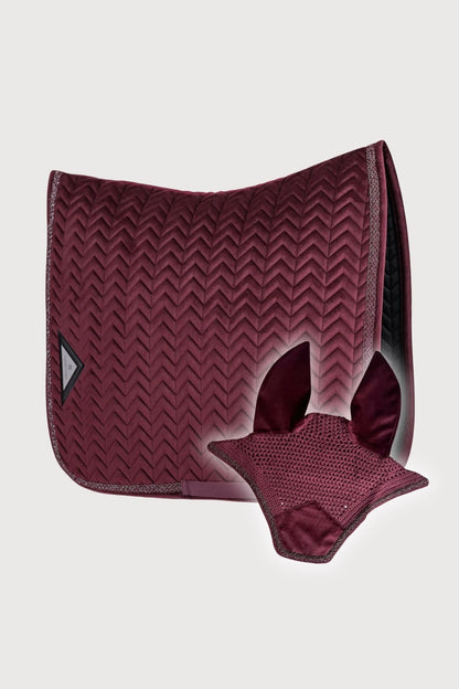 Bundle Fliegenmütze und Schabracke Velvet (Burgundy)