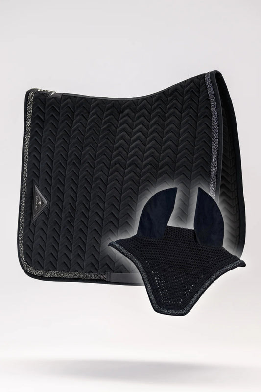 Bundle Fliegenmütze und Schabracke Velvet (Black)