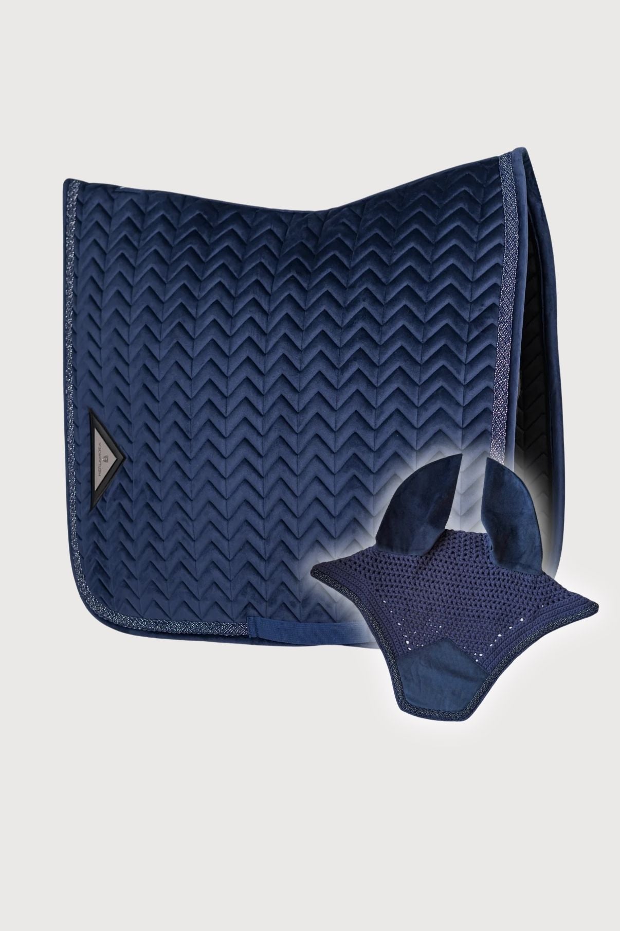 Bundle Fliegenmütze und Schabracke Velvet (Navy)