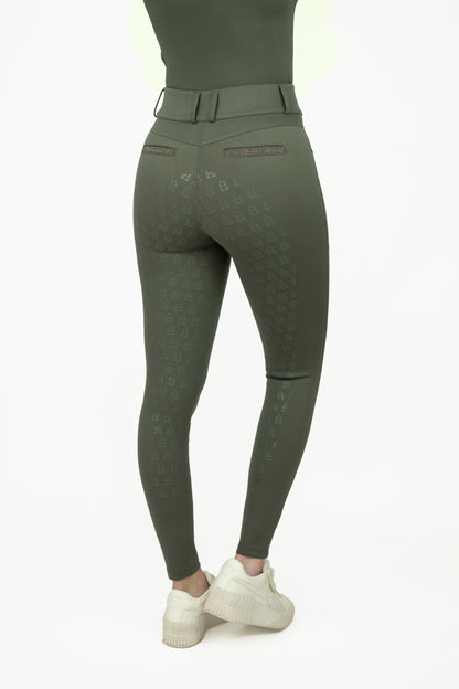 Compression Reithose Glitter (Oliv)