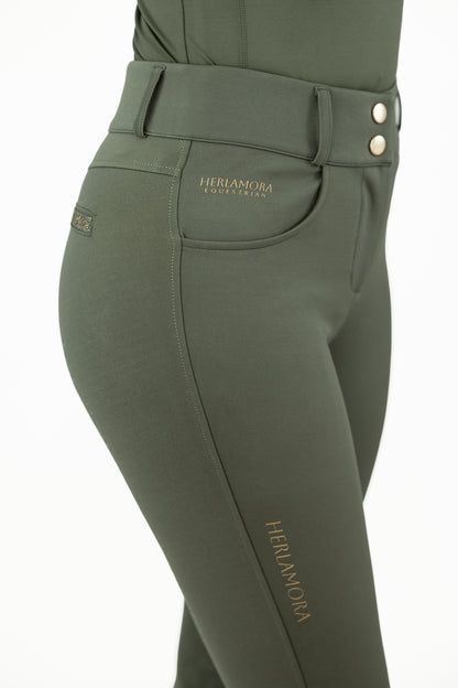 Compression Reithose Glitter (Oliv)