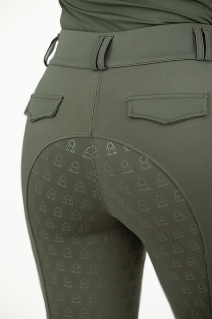 Compression Reithose Pocket (Oliv)