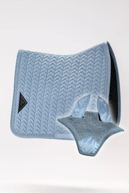 Bundle Fliegenmütze und Schabracke Velvet (Cloud Blue)