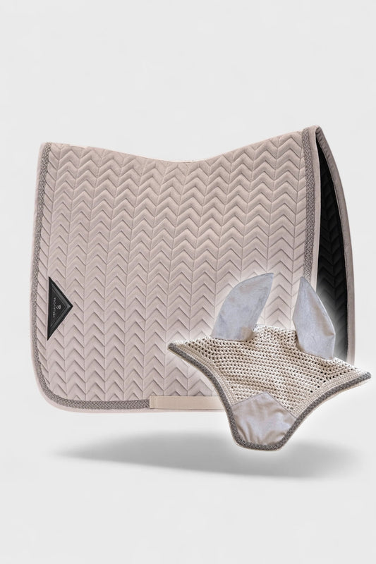 Bundle Fliegenmütze und Schabracke Velvet (Sand)