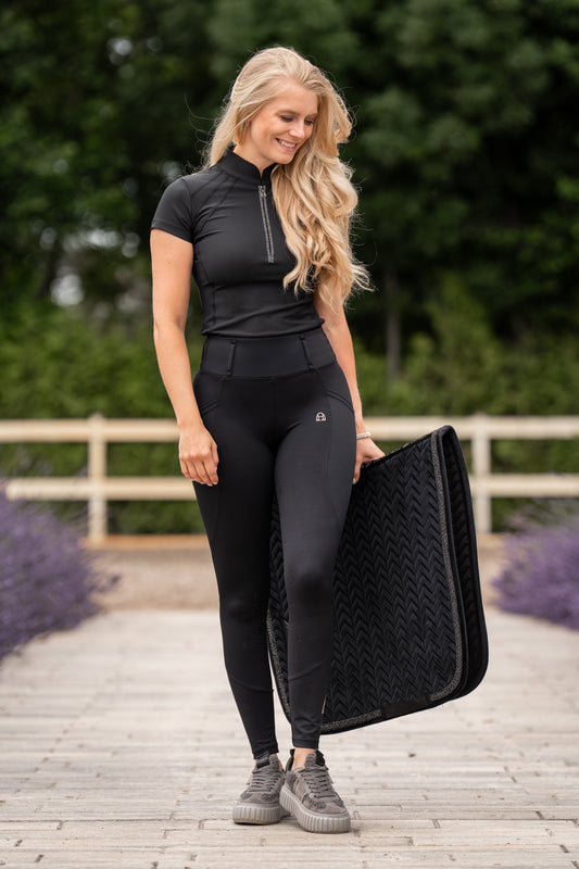 Black Bundle 12 : Crystal Shortsleeve, Comfort Reitleggings & Schabracke