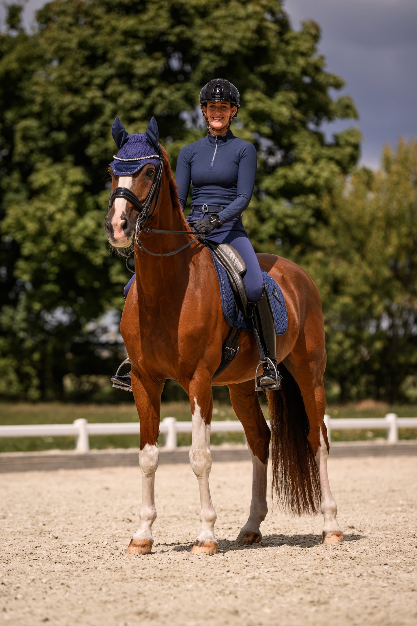 Bundle Fliegenmütze und Schabracke Velvet (Navy)