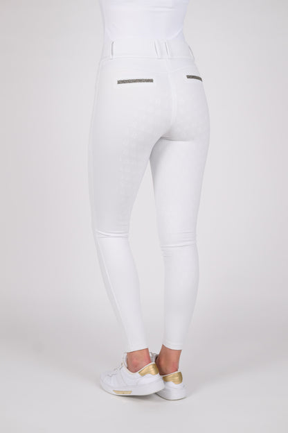 Compression Reithose Glitter (White)
