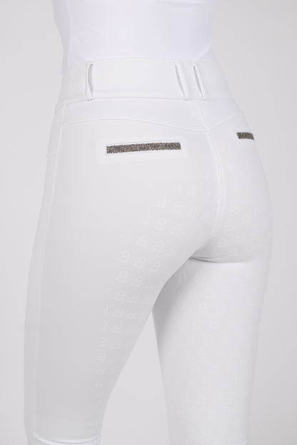 Compression Reithose Glitter (White)