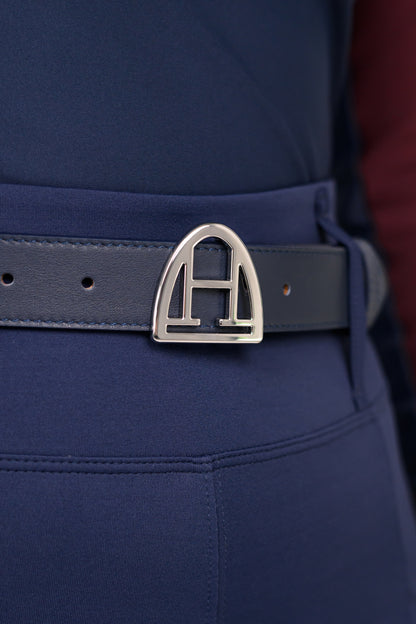 Ledergürtel (Navy | Silver)