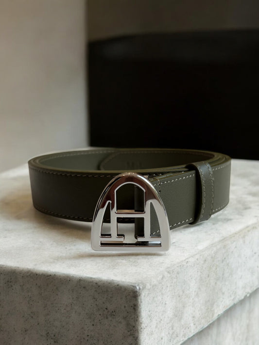 Ledergürtel (Oliv | Silver)