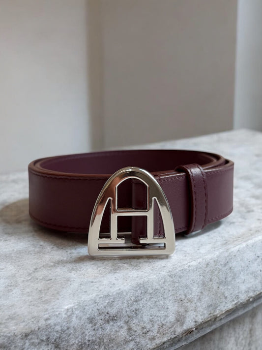 Ledergürtel (Burgundy | Silver)