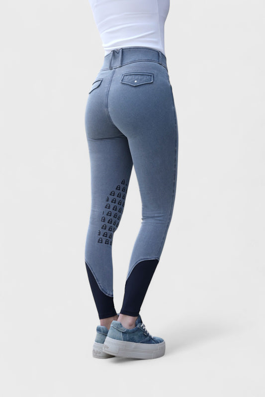 Jeans Reithose High Waist (Kniebesatz)