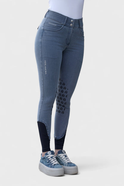 Jeans Reithose High Waist (Kniebesatz)