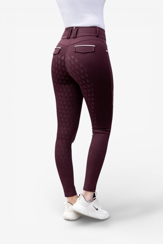 Compression Reithose High Waist (Burgundy)