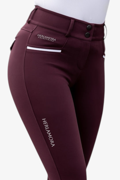 Compression Reithose High Waist (Burgundy)
