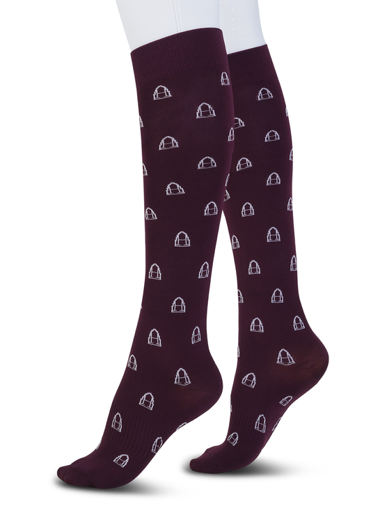 Reitsocken Icons (Burgundy I White)