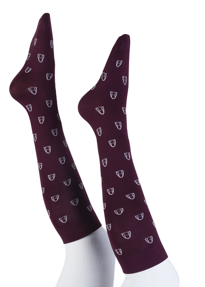 Reitsocken Icons (Burgundy I White)